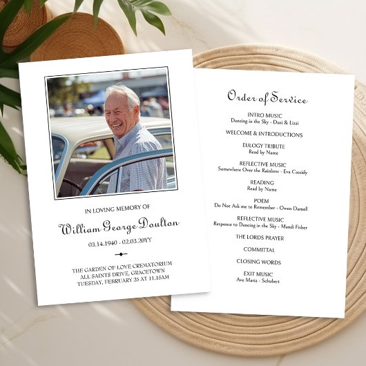 シンプル写真葬儀プログラム 招待状