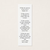 シンプル写真葬儀記念しおり (裏面)