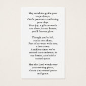 シンプル写真葬儀記念祈りの言葉カード (裏面)