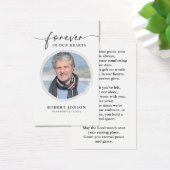 シンプル写真葬儀記念祈りの言葉カード (デスク)