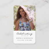 シンプル写真葬儀記念祈りの言葉カード 名刺 (正面)