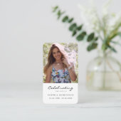 シンプル写真葬儀記念祈りの言葉カード 名刺 (スタンド正面)