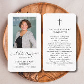 シンプル写真葬儀記念祈りの言葉カード 名刺