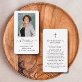 シンプル写真葬儀記念祈りの言葉カード 名刺