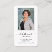 シンプル写真葬儀記念祈りの言葉カード 名刺 (正面)