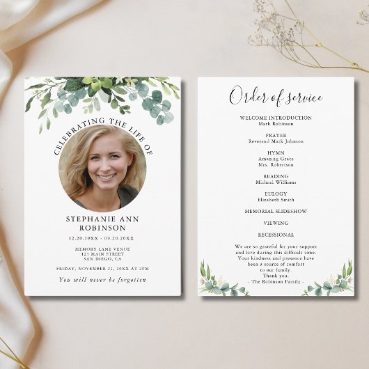 シンプル写真葬儀追悼令 プログラム