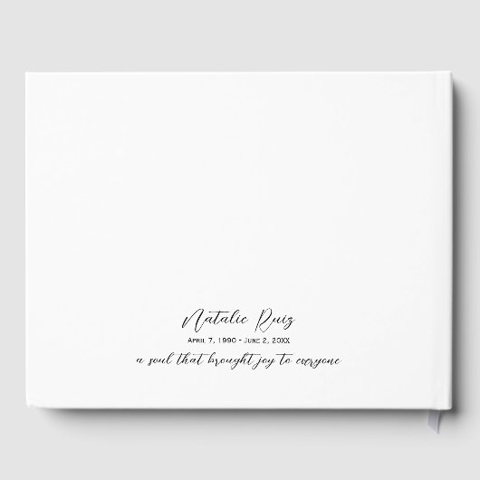 シンプル写真葬式ゲストブック ゲストブック (裏面)