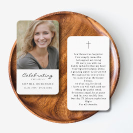 シンプル写真葬悔やみや弔慰祈りの言葉カード 名刺