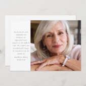 シンプル写真葬悔やみや弔慰 サンキューカード (正面/裏面)