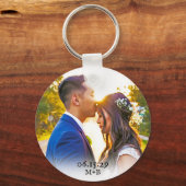 シンプル写真記念日バレンタインデーのプレゼント キーホルダー (正面)