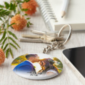 シンプル写真記念日バレンタインデーのプレゼント キーホルダー (側面)