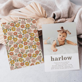 シンプル写真誕生日招待状 |フローラ 招待状