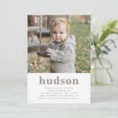 シンプル写真誕生日招待状 |ミニマリスト 招待状 (スタンド正面)