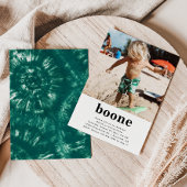 シンプル写真誕生日招待状 |絞り染め 招待状