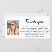 シンプル写真誕生日 サンキューカード (正面)