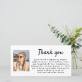 シンプル写真誕生日 サンキューカード (スタンド正面)