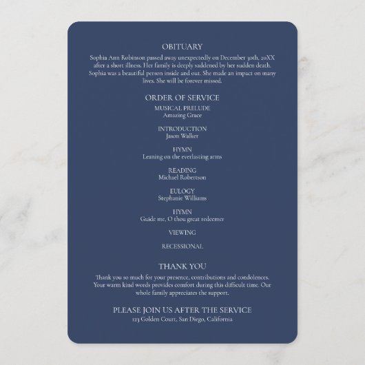 シンプル写真追悼青い奉仕令 プログラム (裏面)