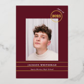 シンプル写真院大学ブルゴーニュ 箔招待状 (正面)