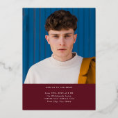 シンプル写真院大学ブルゴーニュ 箔招待状 (裏面)