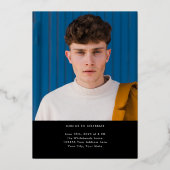 シンプル写真院黒 箔招待状 (裏面)