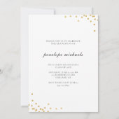 シンプル写真集フェイク金ゴールド卒業会 招待状 (裏面)