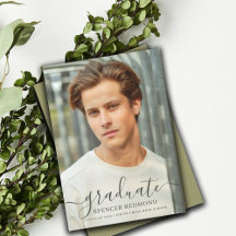 シンプル写真高校の卒業発表