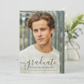 シンプル写真高校の卒業発表 招待状 (スタンド正面)