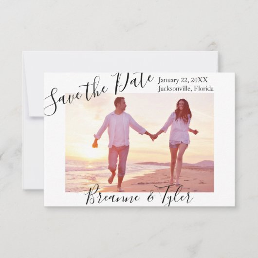 シンプル写真 – 3x5日付を保存 招待状 (正面)