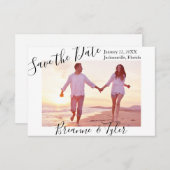 シンプル写真 – 3x5日付を保存 招待状 (正面/裏面)