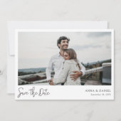 シンプル写真Date Card with モダン Script セーブザデート (正面)