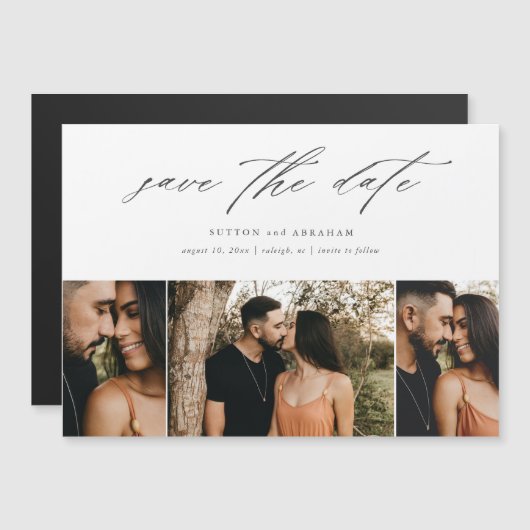 シンプル写真Date Magnetic Cardを保存 (正面/裏面)