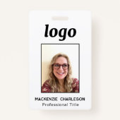 シンプル写真ID名タグ バッジ (正面)