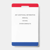 シンプル写真ID緊急の子ID バッジ (裏面)