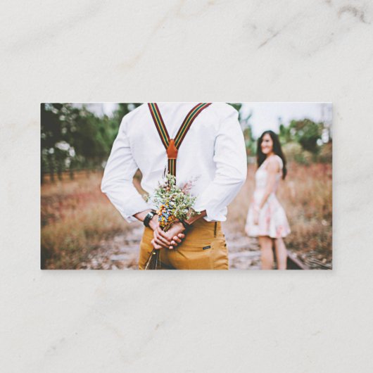 シンプル写真QRコードウェディングRSVPエンクロージャ エンクロージャーカード (裏面)