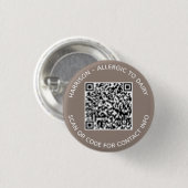 シンプル写真QRコードスキャン連絡情報greige 缶バッジ (正面&裏面)