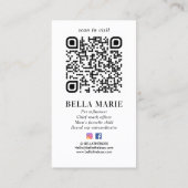 シンプル写真QRコーパーソナライズされたドソーシャルメディア 名刺 (裏面)