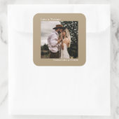 シンプル写真Sandy Tan Love & 感謝してい 結婚's スクエアシール (バッグ)