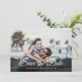 シンプル写真Save the Date Script招待状 招待状 (スタンド正面)