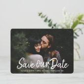 シンプル写真Save the Date Wedding Inviteテンプレート セーブザデート (スタンド正面)