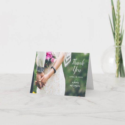 シンプル写結婚真サンキューカード サンキューカード (正面)