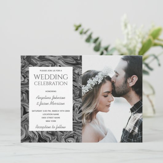 シンプル写結婚真 招待状 (スタンド正面)