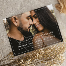 シンプル写結婚真 招待状