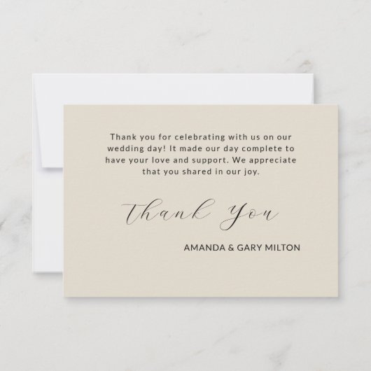 シンプル冬のハート結婚に感謝 サンキューカード (裏面)