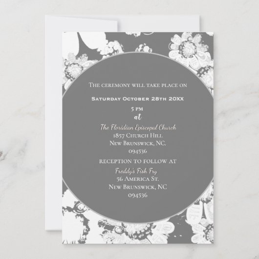 シンプル冬のフローラ結婚とフォト招待状 招待状 (裏面)