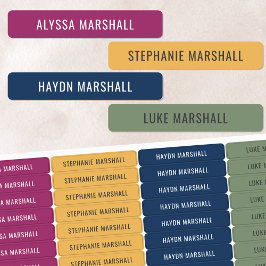 シンプル冬の明るい色の子供の防水名 ラベル