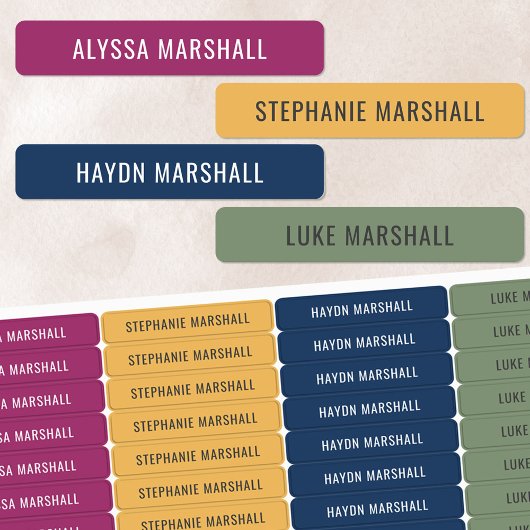 シンプル冬の明るい色の子供の防水名 ラベル