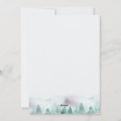 シンプル冬の森とポインセチア水彩 シーズンカード (裏面)