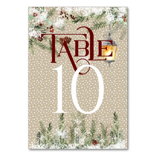 シンプル冬の結婚式披露宴テーブル#10 テーブルナンバー (正面)