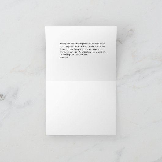 シンプル冬の結婚式 サンキューカード (内部)