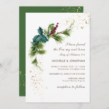 シンプル冬の緑モダンのクリスチ結婚アン